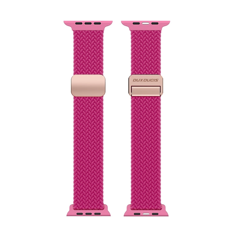 For Apple Watch Series 8 45mm DUX DUCIS Mixture Pro Series Magnetic Buckle Nylon Braid Watch Band(Raspberry Color) - Watch Bands by DUX DUCIS | Online Shopping South Africa | PMC Jewellery | Buy Now Pay Later Mobicred