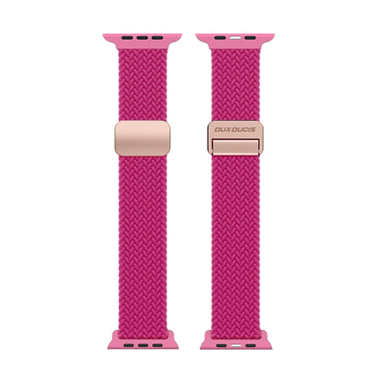 For Apple Watch Series 8 45mm DUX DUCIS Mixture Pro Series Magnetic Buckle Nylon Braid Watch Band(Raspberry Color) - Watch Bands by DUX DUCIS | Online Shopping South Africa | PMC Jewellery | Buy Now Pay Later Mobicred