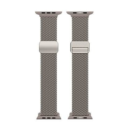 For Apple Watch SE 2022 44mm DUX DUCIS Mixture Pro Series Magnetic Buckle Nylon Braid Watch Band(Clay) - Watch Bands by DUX DUCIS | Online Shopping South Africa | PMC Jewellery | Buy Now Pay Later Mobicred