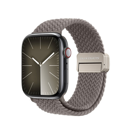 For Apple Watch Series 7 41mm DUX DUCIS Mixture Pro Series Magnetic Buckle Nylon Braid Watch Band(Clay) - Watch Bands by DUX DUCIS | Online Shopping South Africa | PMC Jewellery | Buy Now Pay Later Mobicred