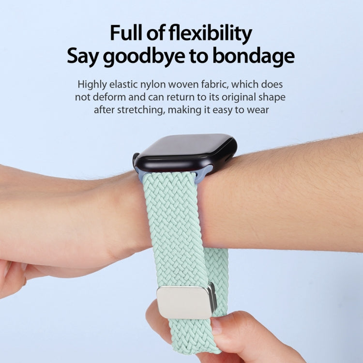 For Apple Watch Series 7 45mm DUX DUCIS Mixture Pro Series Magnetic Buckle Nylon Braid Watch Band(Light Mint) - Watch Bands by DUX DUCIS | Online Shopping South Africa | PMC Jewellery | Buy Now Pay Later Mobicred