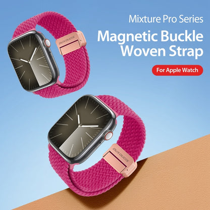 For Apple Watch SE 40mm DUX DUCIS Mixture Pro Series Magnetic Buckle Nylon Braid Watch Band(Raspberry Color) - Watch Bands by DUX DUCIS | Online Shopping South Africa | PMC Jewellery | Buy Now Pay Later Mobicred