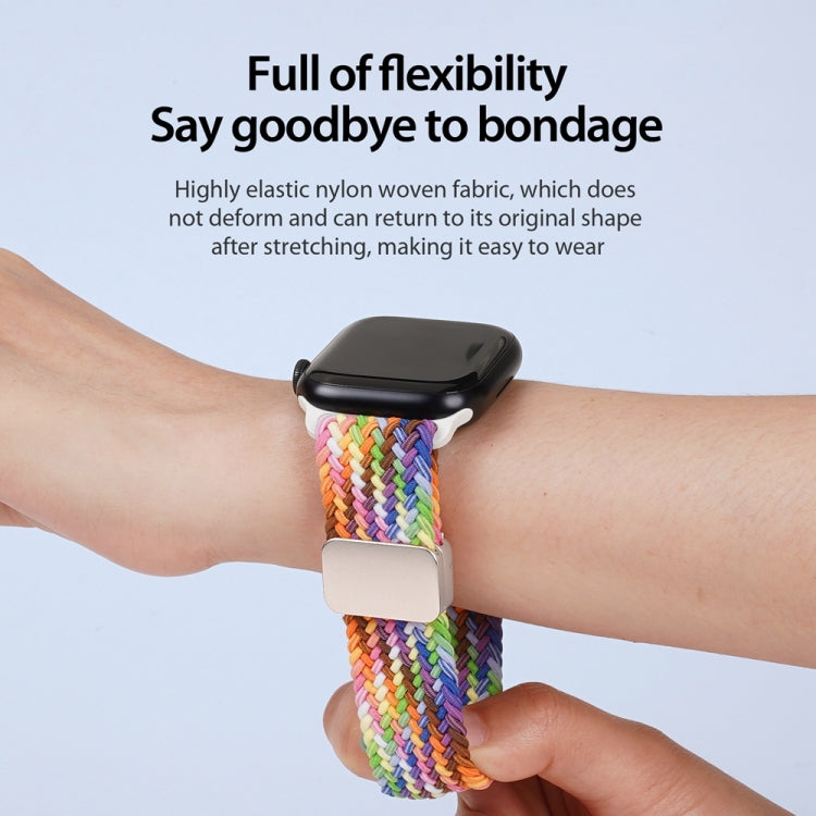 For Apple Watch SE 40mm DUX DUCIS Mixture Pro Series Magnetic Buckle Nylon Braid Watch Band(New Rainbow) - Watch Bands by DUX DUCIS | Online Shopping South Africa | PMC Jewellery | Buy Now Pay Later Mobicred