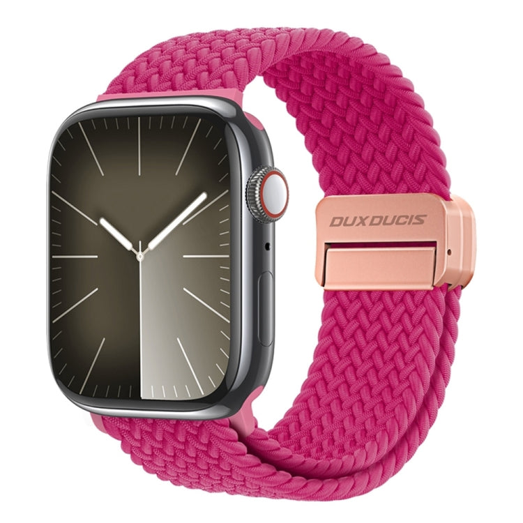 For Apple Watch Series 6 40mm DUX DUCIS Mixture Pro Series Magnetic Buckle Nylon Braid Watch Band(Raspberry Color) - Watch Bands by DUX DUCIS | Online Shopping South Africa | PMC Jewellery | Buy Now Pay Later Mobicred