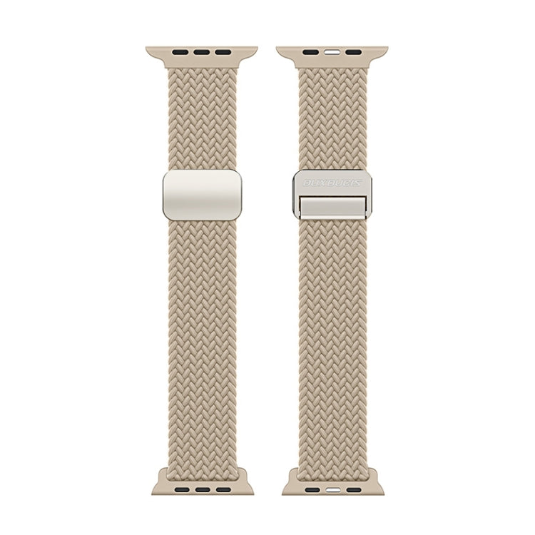 For Apple Watch Series 6 44mm DUX DUCIS Mixture Pro Series Magnetic Buckle Nylon Braid Watch Band(Beige) - Watch Bands by DUX DUCIS | Online Shopping South Africa | PMC Jewellery | Buy Now Pay Later Mobicred