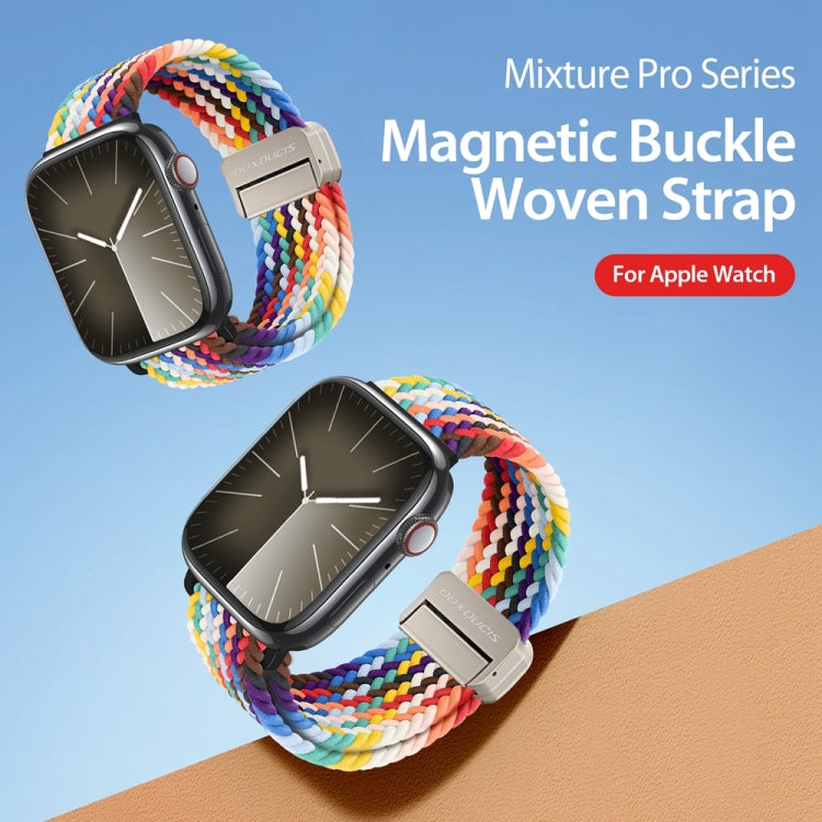 For Apple Watch Series 4 44mm DUX DUCIS Mixture Pro Series Magnetic Buckle Nylon Braid Watch Band(Rainbow) - Watch Bands by DUX DUCIS | Online Shopping South Africa | PMC Jewellery | Buy Now Pay Later Mobicred