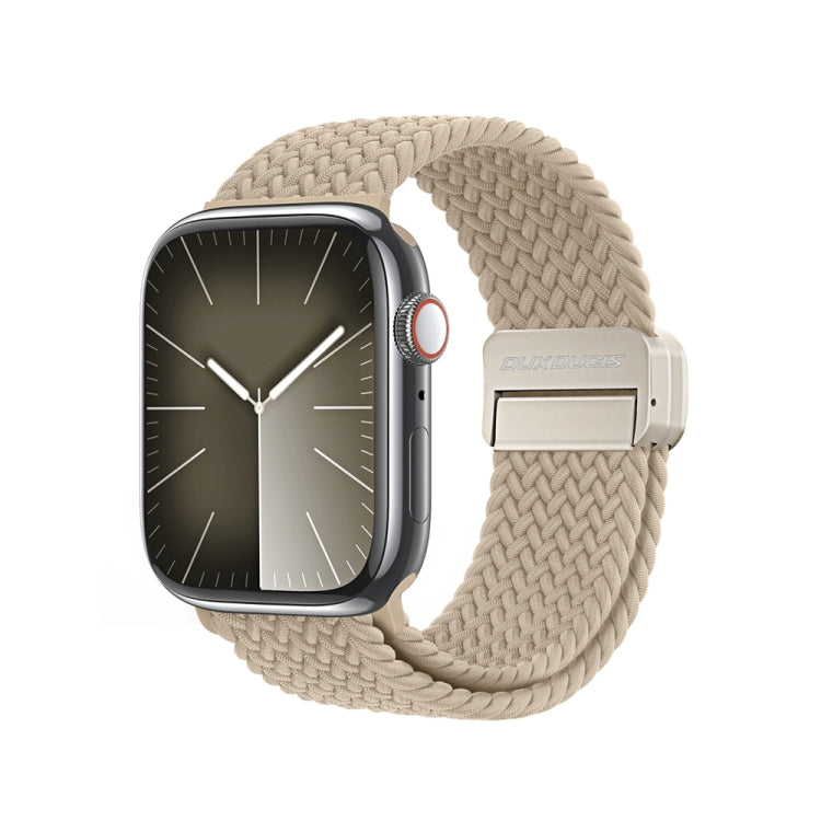 For Apple Watch Series 3 42mm DUX DUCIS Mixture Pro Series Magnetic Buckle Nylon Braid Watch Band(Beige) - Watch Bands by DUX DUCIS | Online Shopping South Africa | PMC Jewellery | Buy Now Pay Later Mobicred