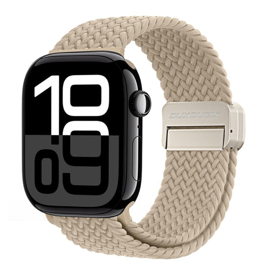 For Apple Watch Series 10 42mm DUX DUCIS Mixture Pro Series Magnetic Buckle Nylon Braid Watch Band(Beige) - Watch Bands by DUX DUCIS | Online Shopping South Africa | PMC Jewellery | Buy Now Pay Later Mobicred