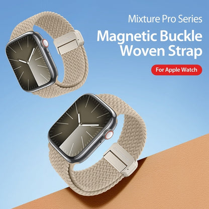 For Apple Watch Series 10 42mm DUX DUCIS Mixture Pro Series Magnetic Buckle Nylon Braid Watch Band(Beige) - Watch Bands by DUX DUCIS | Online Shopping South Africa | PMC Jewellery | Buy Now Pay Later Mobicred