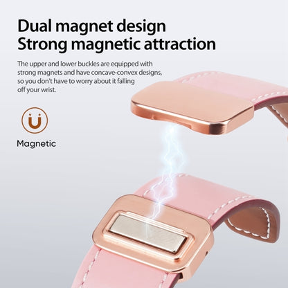 For Apple Watch Ultra 2 49mm DUX DUCIS YA Series Magnetic Buckle Genuine Leather Watch Band(Pink) - Watch Bands by DUX DUCIS | Online Shopping South Africa | PMC Jewellery | Buy Now Pay Later Mobicred