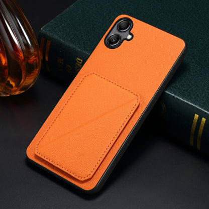 For Samsung Galaxy S24 Ultra 5G Denior Imitation Calf Leather Back Phone Case with Holder(Orange) - Galaxy S24 Ultra 5G Cases by Denior | Online Shopping South Africa | PMC Jewellery | Buy Now Pay Later Mobicred