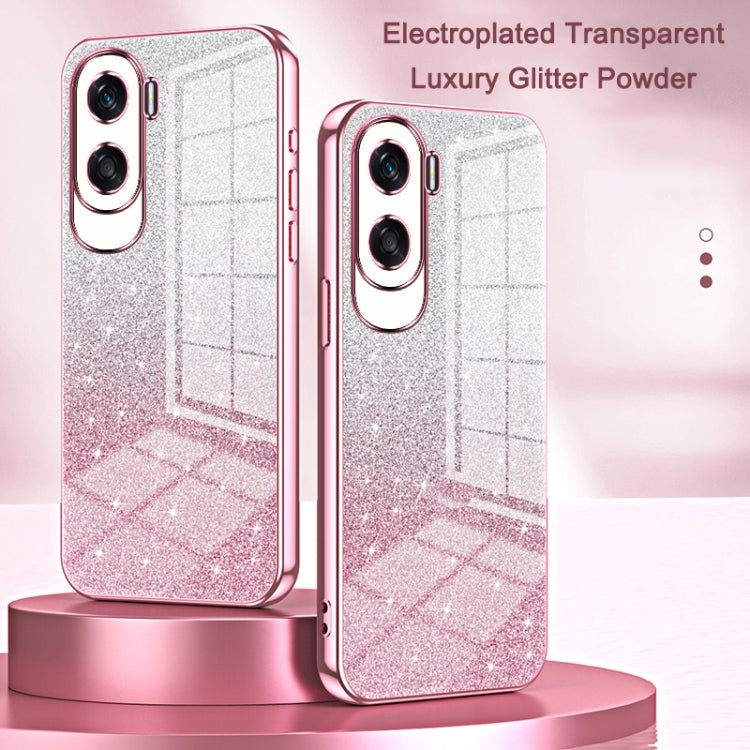 For Honor 50 / Huawei nova 9 Gradient Glitter Powder Electroplated Phone Case(Black) - Honor Cases by PMC TechLife | Online Shopping South Africa | PMC TechLife