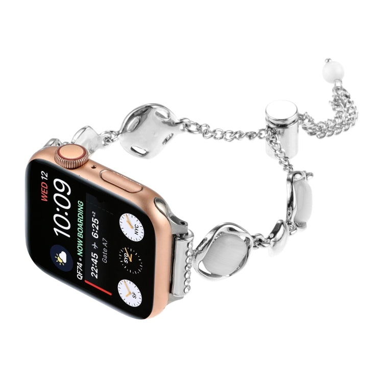 For Apple Watch SE 40mm Shell Metal Chain Bracelet Watch Band(Silver) - Watch Bands by PMC TechLife | Online Shopping South Africa | PMC TechLife