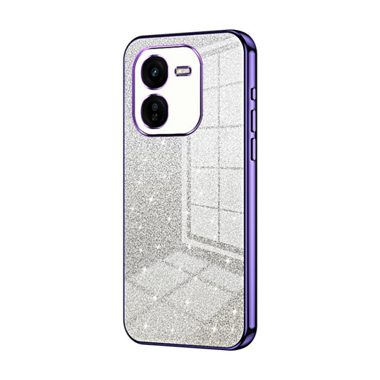 For vivo iQOO Z9x Gradient Glitter Powder Electroplated Phone Case(Purple) - vivo Cases by PMC Jewellery | Online Shopping South Africa | PMC Jewellery | Buy Now Pay Later Mobicred