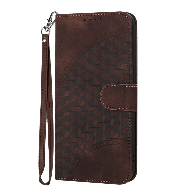 For Xiaomi Redmi K70 YX0060 Elephant Head Embossed Phone Leather Case with Lanyard(Coffee) - K70 Cases by PMC Jewellery | Online Shopping South Africa | PMC Jewellery | Buy Now Pay Later Mobicred