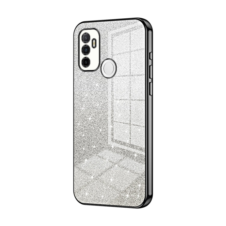 For OPPO A53 2020 / A32 / A11s  Gradient Glitter Powder Electroplated Phone Case(Black) - OPPO Cases by PMC Jewellery | Online Shopping South Africa | PMC Jewellery | Buy Now Pay Later Mobicred