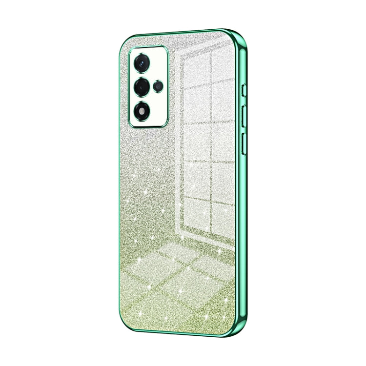 For OPPO A93s 5G Gradient Glitter Powder Electroplated Phone Case(Green) - OPPO Cases by PMC TechLife | Online Shopping South Africa | PMC TechLife | Buy Now Pay Later Mobicred