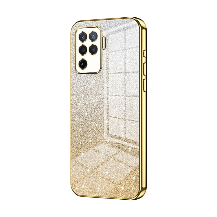 For OPPO A94 4G Gradient Glitter Powder Electroplated Phone Case(Gold) - OPPO Cases by PMC Jewellery | Online Shopping South Africa | PMC Jewellery | Buy Now Pay Later Mobicred