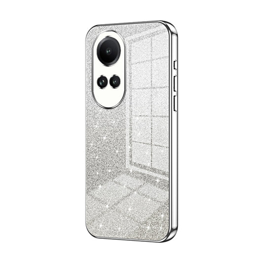 For OPPO Reno10 5G/Reno10 Pro 5G Global Gradient Glitter Powder Electroplated Phone Case(Silver) - OPPO Cases by PMC Jewellery | Online Shopping South Africa | PMC Jewellery | Buy Now Pay Later Mobicred