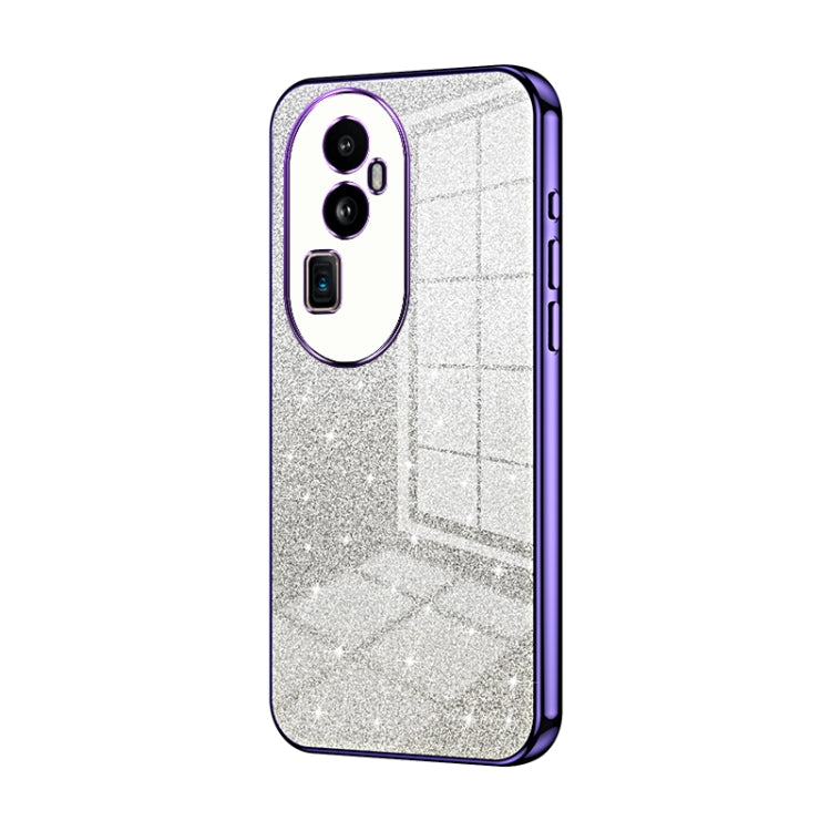 For OPPO Reno10 Pro+ Gradient Glitter Powder Electroplated Phone Case(Purple) - OPPO Cases by PMC Jewellery | Online Shopping South Africa | PMC Jewellery | Buy Now Pay Later Mobicred