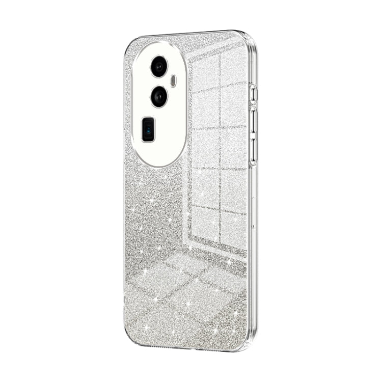 For OPPO Reno10 Pro+ Gradient Glitter Powder Electroplated Phone Case(Transparent) - OPPO Cases by PMC Jewellery | Online Shopping South Africa | PMC Jewellery | Buy Now Pay Later Mobicred