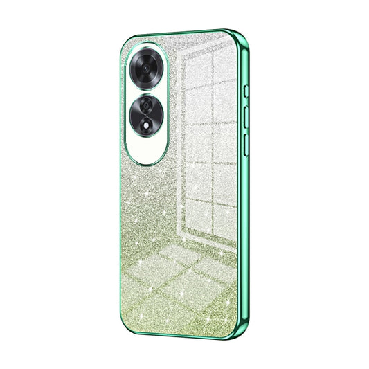 For OPPO A60 Gradient Glitter Powder Electroplated Phone Case(Green) - OPPO Cases by PMC Jewellery | Online Shopping South Africa | PMC Jewellery | Buy Now Pay Later Mobicred