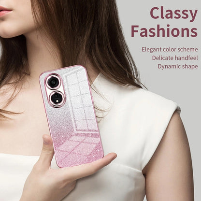 For OPPO Find X5 Pro Gradient Glitter Powder Electroplated Phone Case(Pink) - OPPO Cases by PMC Jewellery | Online Shopping South Africa | PMC Jewellery | Buy Now Pay Later Mobicred