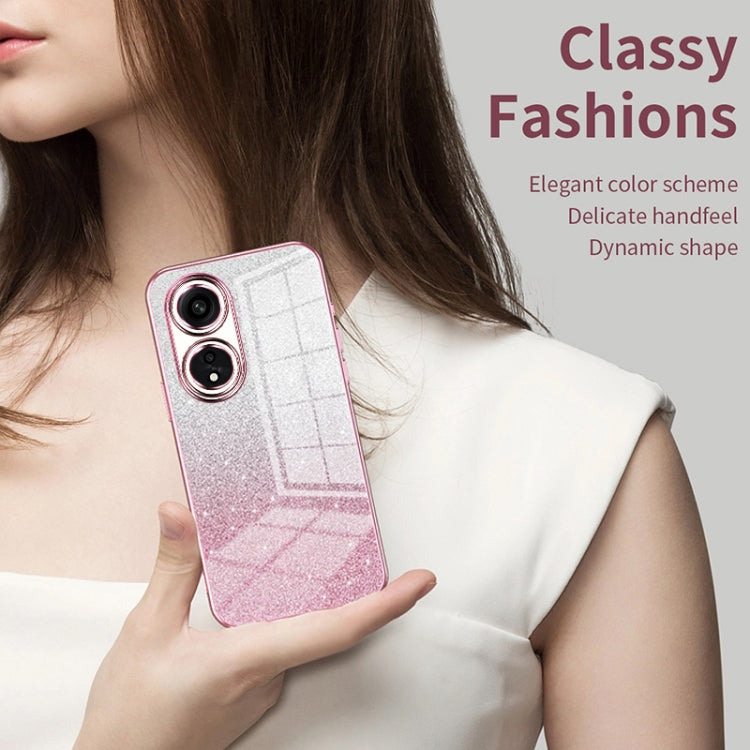 For OPPO Reno2 Gradient Glitter Powder Electroplated Phone Case(Purple) - OPPO Cases by PMC Jewellery | Online Shopping South Africa | PMC Jewellery | Buy Now Pay Later Mobicred