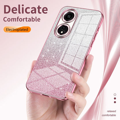 For OPPO Reno4 Gradient Glitter Powder Electroplated Phone Case(Silver) - OPPO Cases by PMC Jewellery | Online Shopping South Africa | PMC Jewellery | Buy Now Pay Later Mobicred