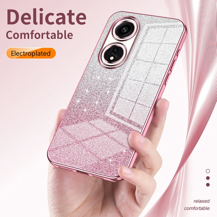 For OPPO Find X3 / Find X3 Pro Gradient Glitter Powder Electroplated Phone Case(Transparent) - OPPO Cases by PMC Jewellery | Online Shopping South Africa | PMC Jewellery | Buy Now Pay Later Mobicred