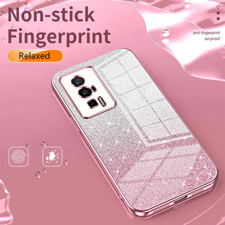 For Xiaomi Poco X4 Pro 5G Gradient Glitter Powder Electroplated Phone Case(Purple) - Xiaomi Cases by PMC TechLife | Online Shopping South Africa | PMC TechLife | Buy Now Pay Later Mobicred