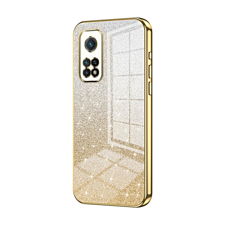 For Xiaomi Redmi K30S / Mi 10T Pro 5G Gradient Glitter Powder Electroplated Phone Case(Gold) - Xiaomi Cases by PMC Jewellery | Online Shopping South Africa | PMC Jewellery | Buy Now Pay Later Mobicred