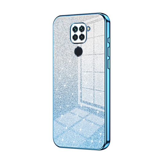 For Xiaomi Redmi Note 9 / 10X 4G Gradient Glitter Powder Electroplated Phone Case(Blue) - Xiaomi Cases by PMC Jewellery | Online Shopping South Africa | PMC Jewellery | Buy Now Pay Later Mobicred