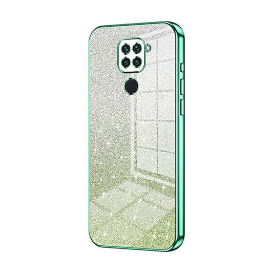 For Xiaomi Redmi Note 9 / 10X 4G Gradient Glitter Powder Electroplated Phone Case(Green) - Xiaomi Cases by PMC Jewellery | Online Shopping South Africa | PMC Jewellery | Buy Now Pay Later Mobicred