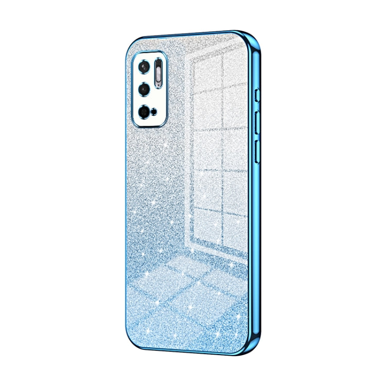 For Xiaomi Redmi Note 10 5G / Note 10T 5G Gradient Glitter Powder Electroplated Phone Case(Blue) - Xiaomi Cases by PMC TechLife | Online Shopping South Africa | PMC TechLife | Buy Now Pay Later Mobicred