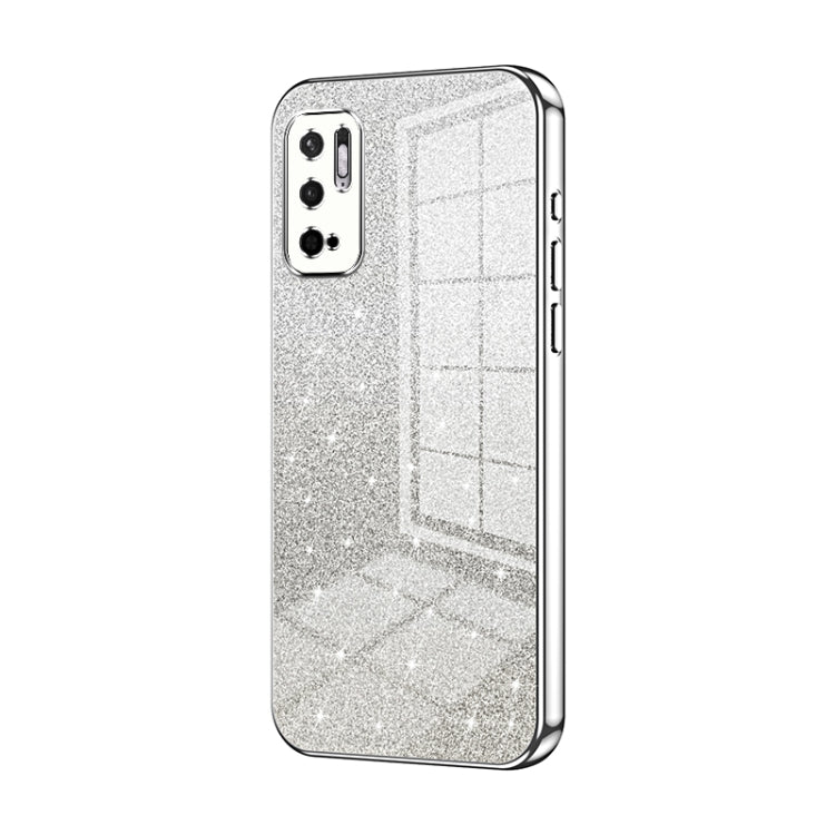 For Xiaomi Redmi Note 10 5G / Note 10T 5G Gradient Glitter Powder Electroplated Phone Case(Silver) - Xiaomi Cases by PMC Jewellery | Online Shopping South Africa | PMC Jewellery | Buy Now Pay Later Mobicred