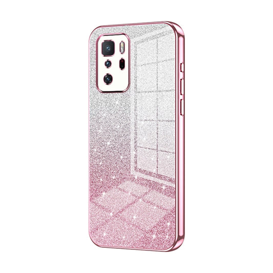 For Xiaomi Redmi Note 10 Pro 5G/Poco X3 GT Gradient Glitter Powder Electroplated Phone Case(Pink) - Xiaomi Cases by PMC Jewellery | Online Shopping South Africa | PMC Jewellery | Buy Now Pay Later Mobicred