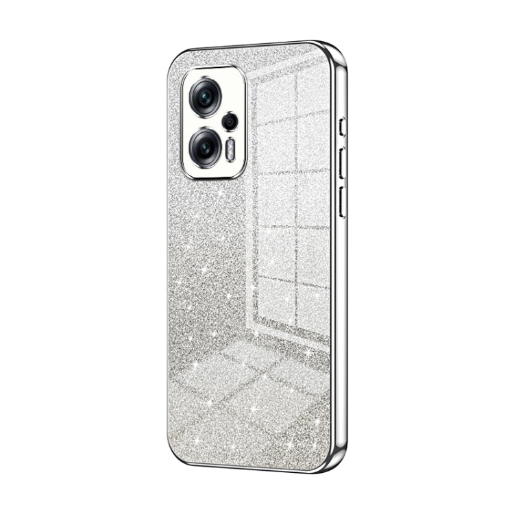 For Xiaomi Redmi Note 11T Pro/Poco X4 GT Gradient Glitter Powder Electroplated Phone Case(Silver) - Xiaomi Cases by PMC Jewellery | Online Shopping South Africa | PMC Jewellery | Buy Now Pay Later Mobicred