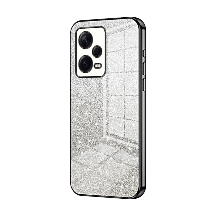 For Xiaomi Redmi Note 12 Pro+  Gradient Glitter Powder Electroplated Phone Case(Black) - Xiaomi Cases by PMC TechLife | Online Shopping South Africa | PMC TechLife | Buy Now Pay Later Mobicred