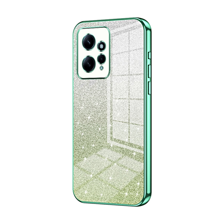 For Xiaomi Redmi Note 12 4G Gradient Glitter Powder Electroplated Phone Case(Green) - Xiaomi Cases by PMC TechLife | Online Shopping South Africa | PMC TechLife | Buy Now Pay Later Mobicred