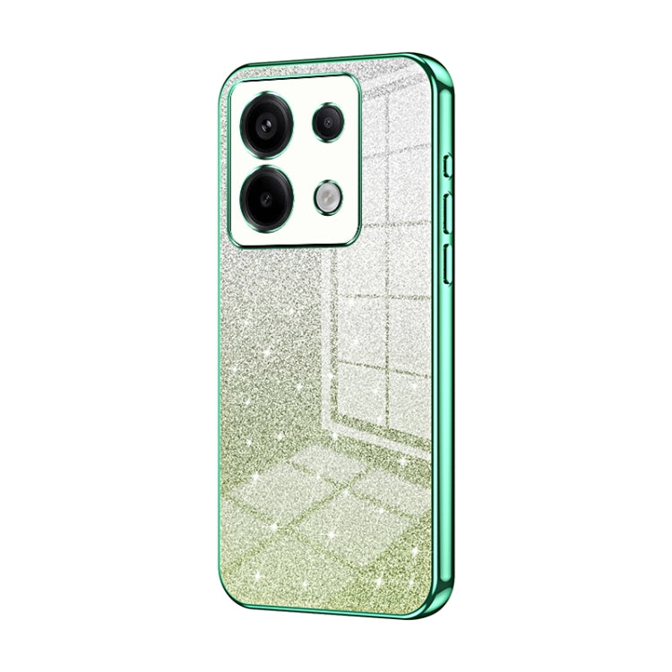 For Xiaomi Redmi Note 13 Pro 5G Gradient Glitter Powder Electroplated Phone Case(Green) - Note 13 Pro Cases by PMC Jewellery | Online Shopping South Africa | PMC Jewellery | Buy Now Pay Later Mobicred