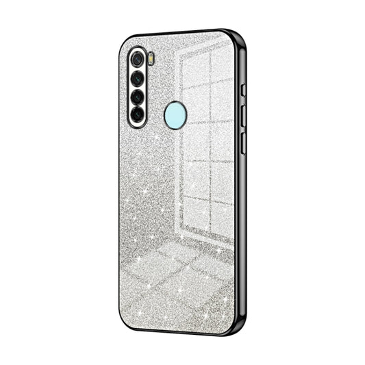 For Xiaomi Redmi Note 8 / Note 8 2021 Gradient Glitter Powder Electroplated Phone Case(Black) - Xiaomi Cases by PMC Jewellery | Online Shopping South Africa | PMC Jewellery | Buy Now Pay Later Mobicred