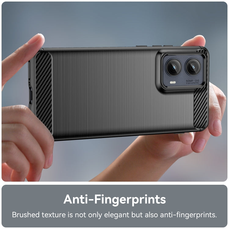 For Motorola Edge 2024 Carbon Fiber Brushed Texture TPU Phone Case(Black) - Motorola Cases by PMC Jewellery | Online Shopping South Africa | PMC Jewellery | Buy Now Pay Later Mobicred