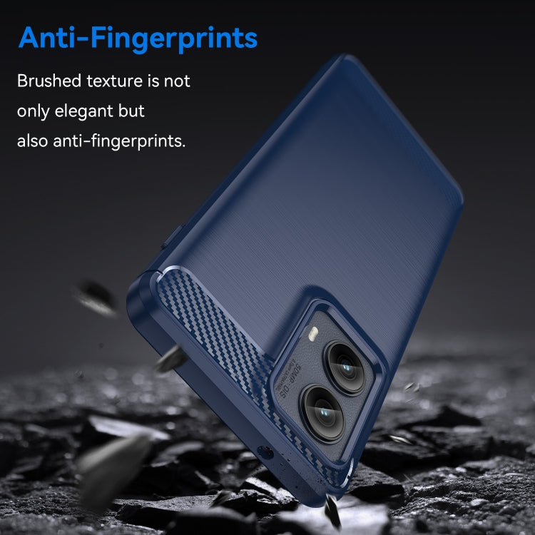 For Motorola Edge 2024 Brushed Texture Carbon Fiber TPU Phone Case(Blue) - Motorola Cases by PMC Jewellery | Online Shopping South Africa | PMC Jewellery | Buy Now Pay Later Mobicred