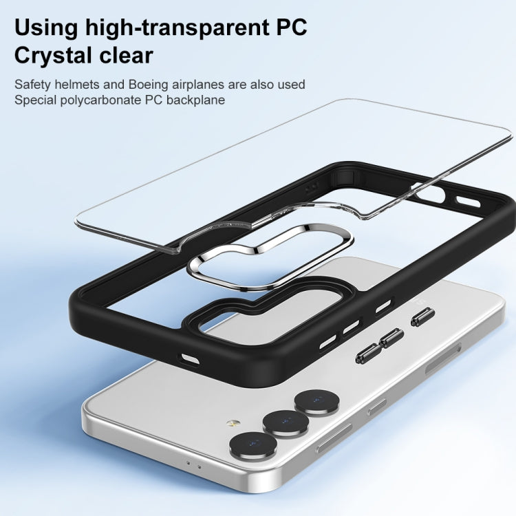 For Samsung Galaxy S25+ 5G Anti-fingerprint Highly Transparent PC Phone Case(Black) - Galaxy S25+ 5G Cases by PMC Jewellery | Online Shopping South Africa | PMC Jewellery | Buy Now Pay Later Mobicred