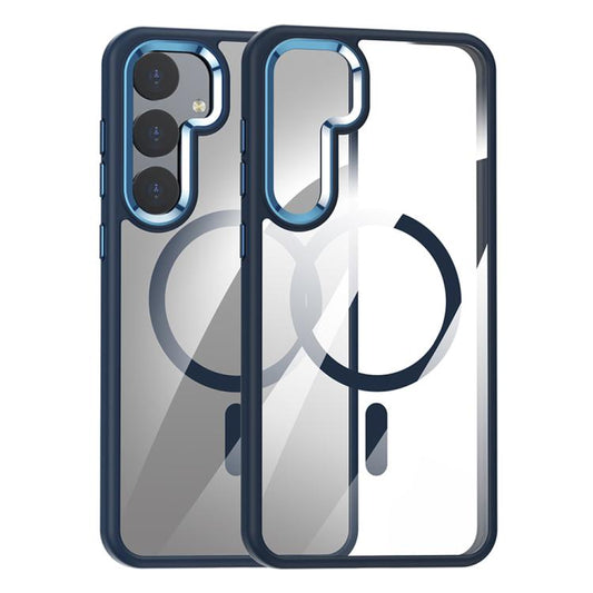 For Samsung Galaxy S25+ 5G MagSafe Anti-fingerprint Highly Transparent PC Phone Case(Blue) - Galaxy S25+ 5G Cases by PMC Jewellery | Online Shopping South Africa | PMC Jewellery | Buy Now Pay Later Mobicred