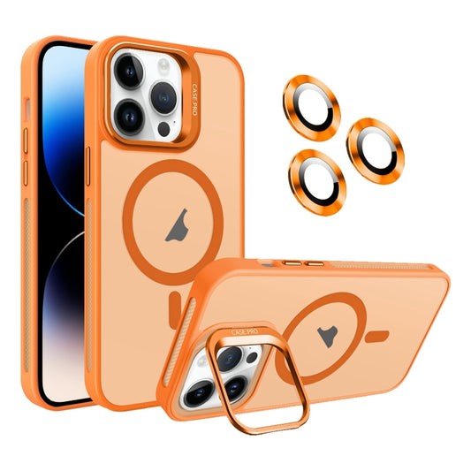 For iPhone 14 Pro Invisible Lens Holder MagSafe Phone Case(Orange) - iPhone 14 Pro Cases by PMC Jewellery | Online Shopping South Africa | PMC Jewellery