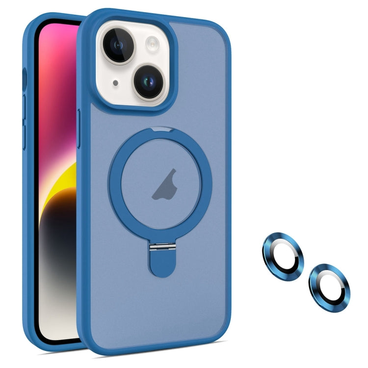 For iPhone 14 Plus MagSafe Magnetic Holder Phone Case(Blue) - iPhone 14 Plus Cases by PMC Jewellery | Online Shopping South Africa | PMC Jewellery