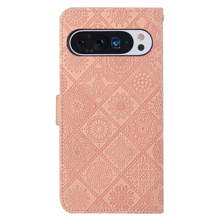 For Google Pixel 9 Pro XL Ethnic Style Embossed Pattern Leather Phone Case(Pink) - Google Cases by PMC Jewellery | Online Shopping South Africa | PMC Jewellery | Buy Now Pay Later Mobicred