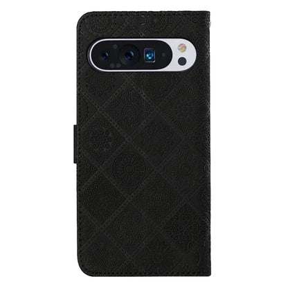 For Google Pixel 9 Pro XL Ethnic Style Embossed Pattern Leather Phone Case(Black) - Google Cases by PMC Jewellery | Online Shopping South Africa | PMC Jewellery | Buy Now Pay Later Mobicred